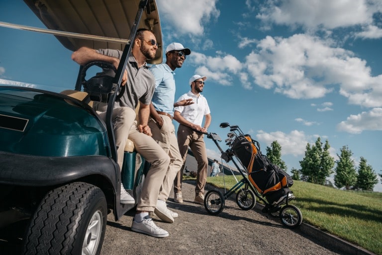 driving golf carts